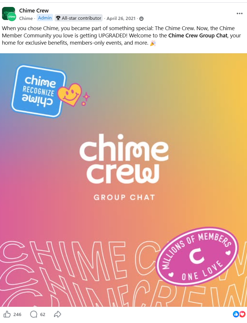 Chime Crew Group Chat launch