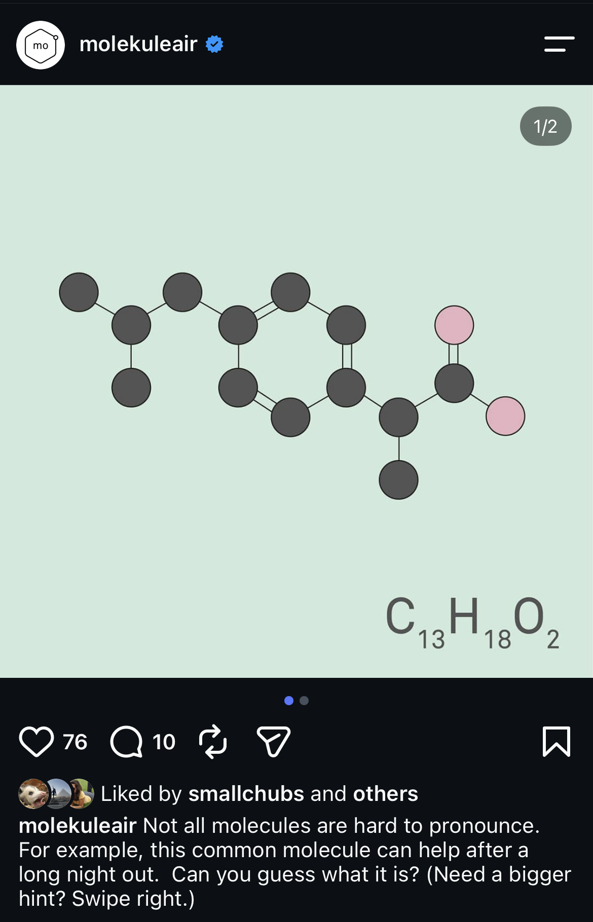 Ibuprofen molecule quiz