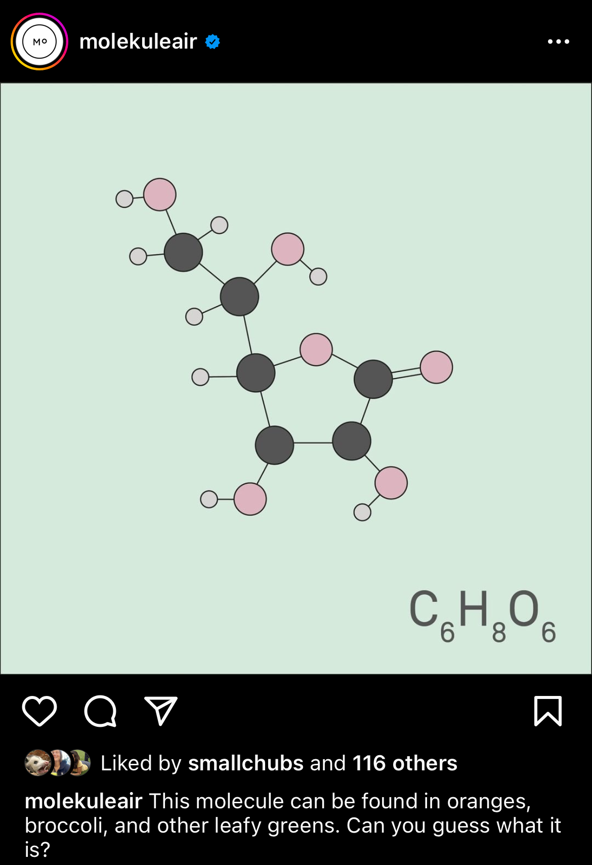 Vitamin C molecule quiz